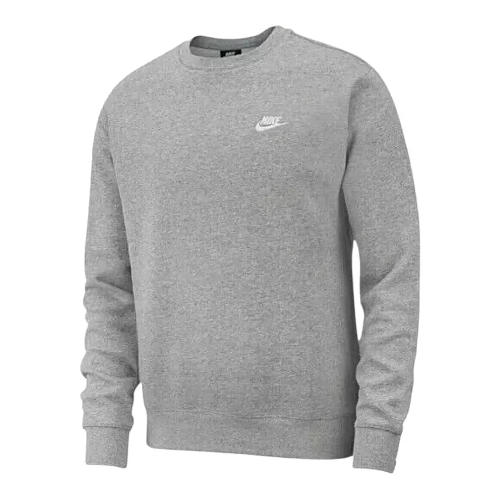 Nike Sportswear Men's Grey Heather /  White Club Fleece Crew FN3886-063 Size XXL